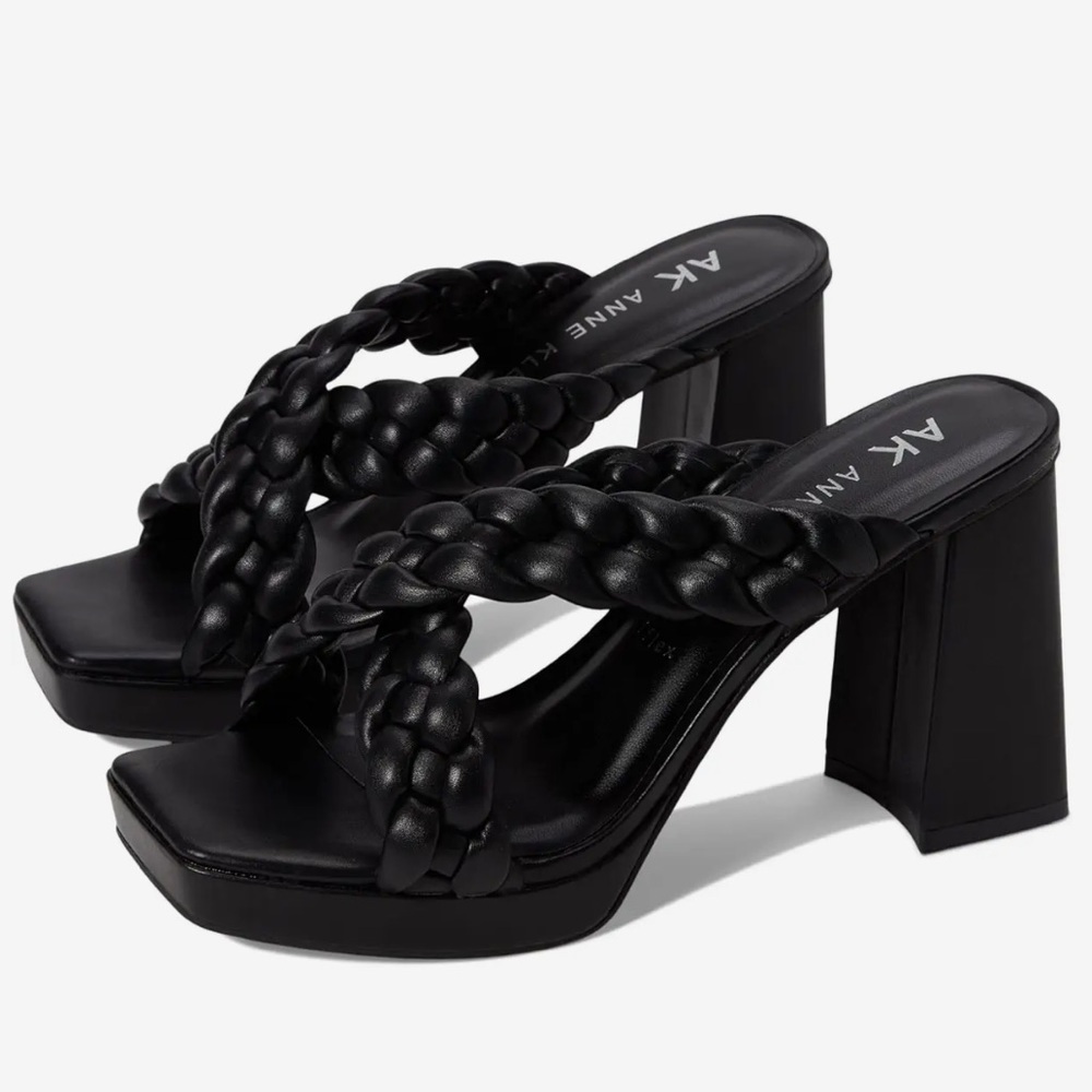 NEW! Anne Klein Black Aiden Bubble Braid Heel - Size 5.5 🚁